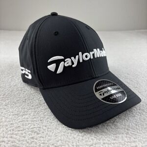 NEW TAYLORMADE Tour Performance Golf Hat Adjustable Strapback Black M5 TP5 Mens